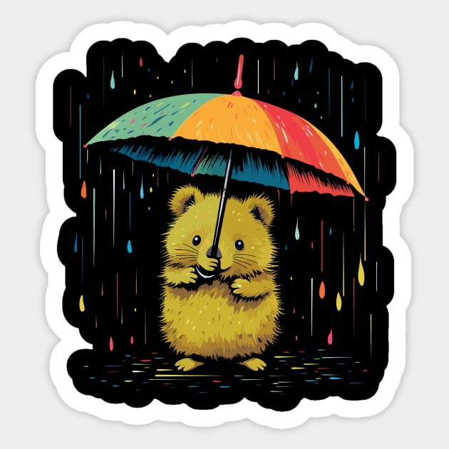 Quokka Rainy Day With Umbrella Sticker by JH Mart